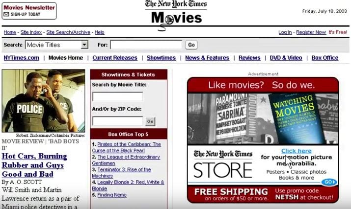 new york times movies, screenshot