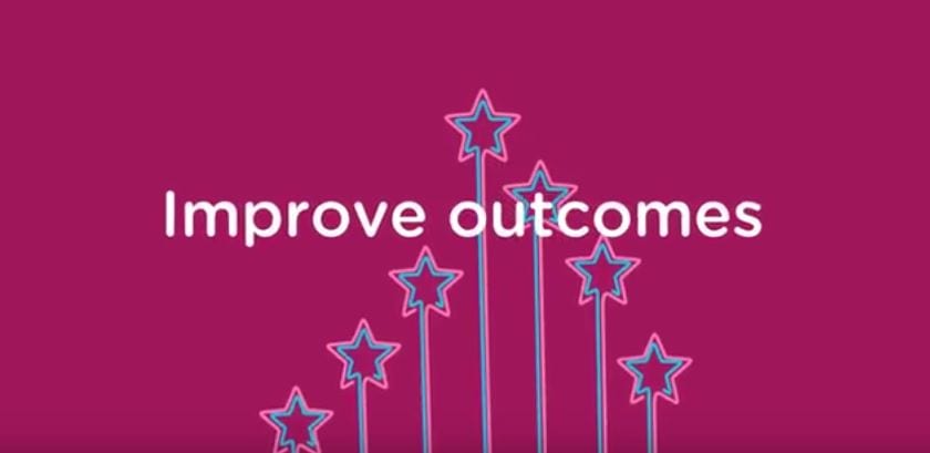 improve, outcomes, pink, star, graphic